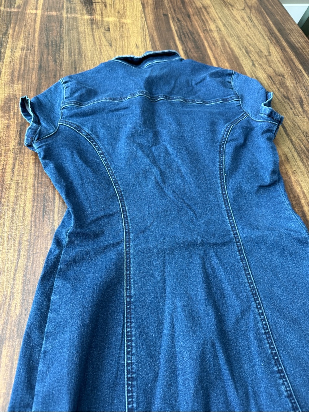 G by Guess Indigo Denim Zip-Front Shirt Dress - Picture 6 of 6
